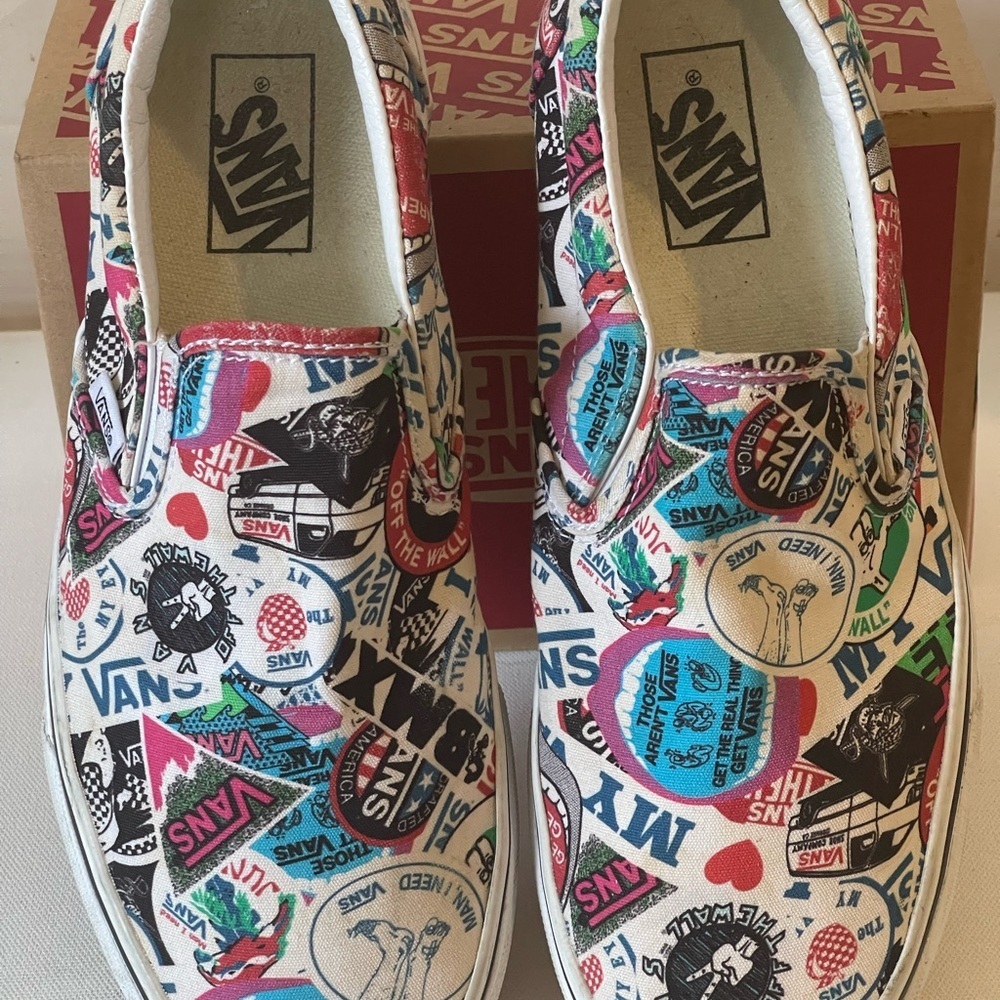 Vans Slip-On Mash-Up Stickers Skate Shoes Women's - Picture 4 of 8